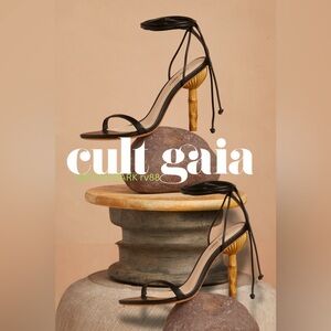 CULT GAIA Luna Sandal Black Leather Size 39,5